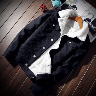 Denim Jackets Man Padding with Sheep jeans coat