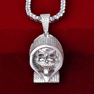 Hoodie Skull Pendant Necklace for Men Gold Color Hip Hop Rock Jewelry