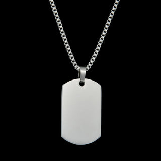 Sifisrri Personalized Custom Name Necklace Engrave Picture Letter Rectangle Pendant For Women Men Fashion Family Jewelry Gift