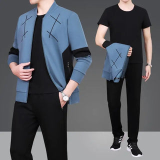 Winter Cotton Sport Suit Tracksuit Zip Up Coat Sweatshirt+pant+jacket Casual Jogger Running Workout Outfit Sportswear Track Suit