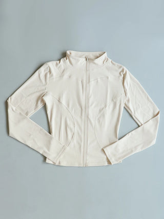 Fitfemme Women's Slim Fit Sports Jacket - High Neck, Full Zip, Long Sleeve, Multiple Colors for Yoga & Workout