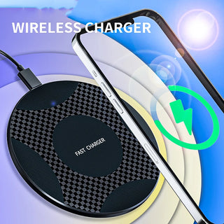 10W Fast Wireless Charger for Samsung Galaxy Note10 Plus 10+ A34 VIVO Y21G VIVO Phone Wireless Charging Pad Acrylic Gift Case