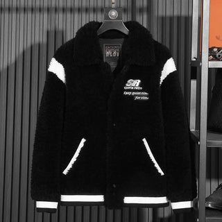 YOLANFARIY Mens Shearling Coat Warm Wool Jacket Men Short Style Real Fur Coats Winter Clothes Slim Fit Мужской Тренчкот 2024