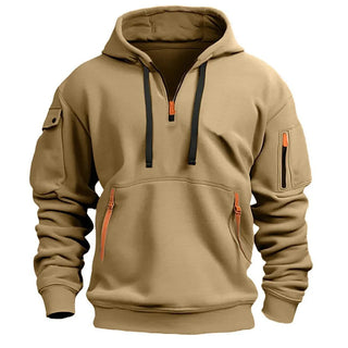 Cotton-Dropped Shoulder Hooded Sweatshirt