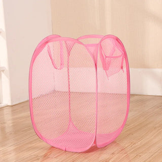 Foldable Hand-Held Laundry Basket Dirty Clothes Storage Grid Basket Household Organizer for Clothes