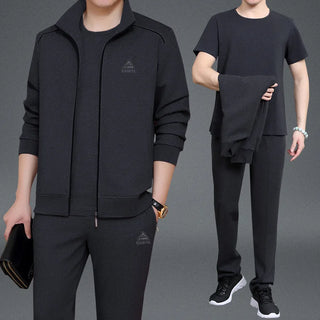 PLUS Size Sport Tracksuits Jackets + Pants 3 Piece Male Running Jogging Suit Outfits Warm Fitness Winter Outdoor Sportswear