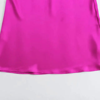 TRAFZA 2024 Y2K Casual Women Long Skirt Spring Elastic High Waisted A-Line Casual Female Satin Skirts High Street Lady Skirts