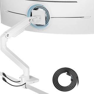 inch Ultrawide Monitor, Holds 44 lbs, Adjustable Gas Spring Monitor Arm Desk Mount with Clamp and Grommet Base, White