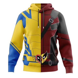New 2024 Movie Deadpool Wolverine Hoodie Women Men Superhero Cosplay Costume 3D Print Halloween Christmas Pullover Sweatshirt