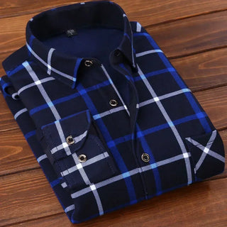 Men's Casual Long Sleeve Plaid Shirt