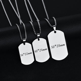 Sifisrri Personalized Custom Name Necklace Engrave Picture Letter Rectangle Pendant For Women Men Fashion Family Jewelry Gift