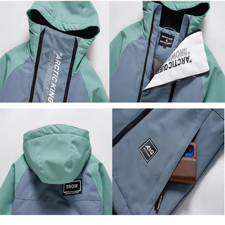 New Snowboarding Suit Men Women Skiing Suit Winter Outdoor Warm Windproof Waterproof Ski Hoodie Jacket+Pants Set Ski Equipment