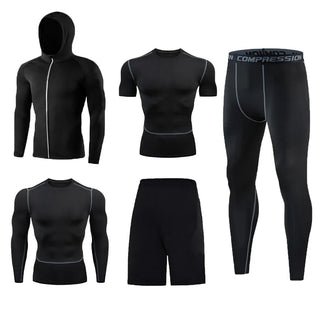 5 Pcs Men's Tights Workout Fitness Training Tracksuit