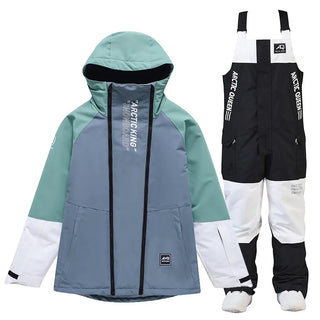 New Snowboarding Suit Men Women Skiing Suit Winter Outdoor Warm Windproof Waterproof Ski Hoodie Jacket+Pants Set Ski Equipment