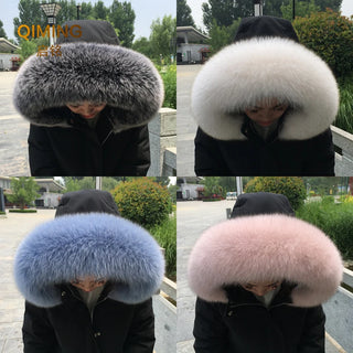 100% Natural Real Fox Fur Collar Fashion Scarves For Ladies Women And Men