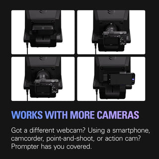 Prompter – Teleprompter with Built-in Screen for YouTube, Twitch, Zoom, MS Teams and More, Supports DSLR/Webcam/Smartphone
