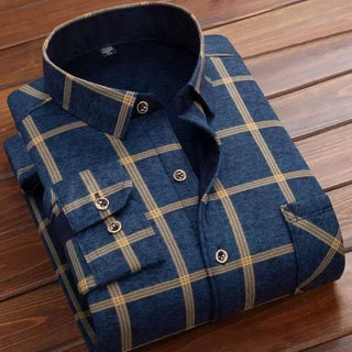 Men's Casual Long Sleeve Plaid Shirt