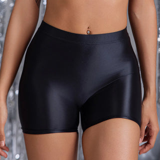 No Bra Pad Glossy Thin See Through Women 2 Pieces Sets Sexy Party Club Tank Top Shorts Set