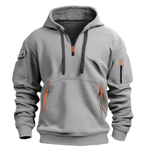 Cotton-Dropped Shoulder Hooded Sweatshirt