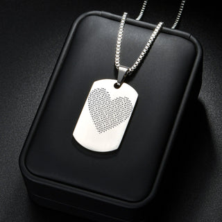 Sifisrri Personalized Custom Name Necklace Engrave Picture Letter Rectangle Pendant For Women Men Fashion Family Jewelry Gift