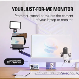 Prompter – Teleprompter with Built-in Screen for YouTube, Twitch, Zoom, MS Teams and More, Supports DSLR/Webcam/Smartphone