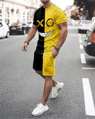 Summer Men's Sets Shorts Outfits Male Clothing Street T Shirt Two Piece 3D Print Casual Clothes Oversized O-Neck Beach Tracksuit