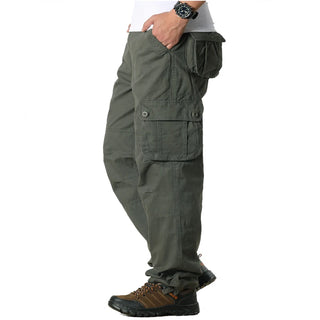 Spring Military Work Overalls Cargo Pants Men Loose Straight Tactical Pant Multi-Pocket Baggy Casual Cotton Slacks Long Trousers
