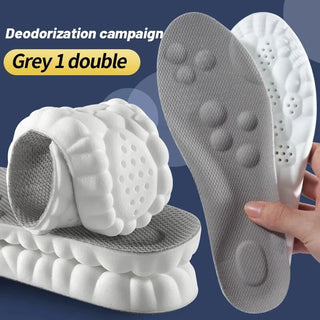1Pair High Elasticity Latex Sport Insoles Soft Shoe Pads Arch Support Orthotic Insoles Deodorant Shock Absorption Cushion