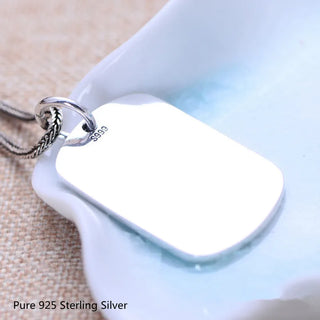 Sterling Silver Blank Tag Pendant Chain