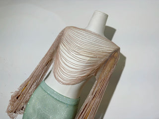 2025 New Skirt Women's suits Hotwife Fishnet diamonds tops evening club party see through tops Women's two pieces set