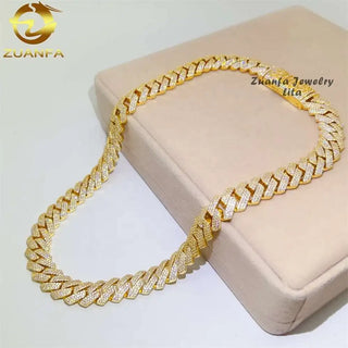 Custom Fine Jewelry Vvs Moissanite Cuban Link Chain.