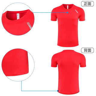 Men's Quick-drying Round Neck Summer Sport T-shirt Marathon Running Training Gym Sport Shirt Tops Shorts Sleeve Fitness For Male