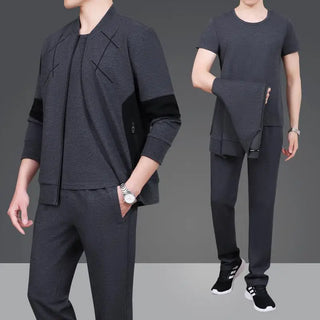 Winter Cotton Sport Suit Tracksuit Zip Up Coat Sweatshirt+pant+jacket Casual Jogger Running Workout Outfit Sportswear Track Suit