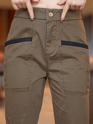 Elastic Stretch Cotton Straight Tactical Gear Pocket Cargo Pants Men Outdoor Casual Trousers Sport Brown Sweatpants Male