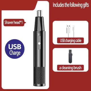 Ear and Nose Hair Trimmer for Men 360 Rotating Dual-Blade Electric Shaver Professional Ear Nose Hair Clipper Facial Hair Removal