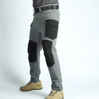 2024Men's Tactical Trousers Slim Pants Outdoor Overalls Straight Training Multiple Pockets Hiking Fishing Casual Pants Quick Dry
