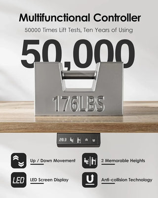 47 x 24 inch, Electric Height Adjustable Desk with Splice Board, Stand Up with Casters, Sit Stand Computer for Ho