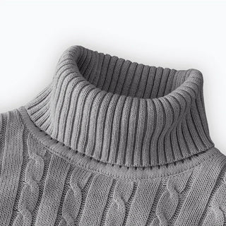 2025 New Men's High Neck Sweater Solid Color Pullover Knitted Warm Casual Turtleneck Sweatwear Woolen Mens Winter Outdoor Tops