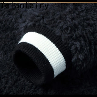 YOLANFARIY Mens Shearling Coat Warm Wool Jacket Men Short Style Real Fur Coats Winter Clothes Slim Fit Мужской Тренчкот 2024