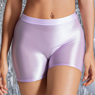 No Bra Pad Glossy Thin See Through Women 2 Pieces Sets Sexy Party Club Tank Top Shorts Set