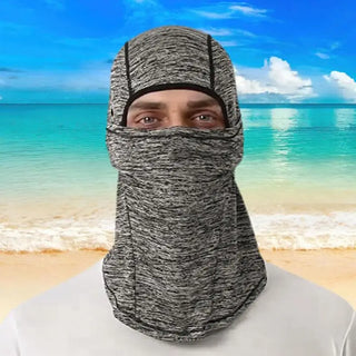 Ski Face Cover UPF 50 Sun Protection Cool Ice Silk Head Cover Elastic Fit Cycling Cap Breathable Head Sock With Glasses Holes