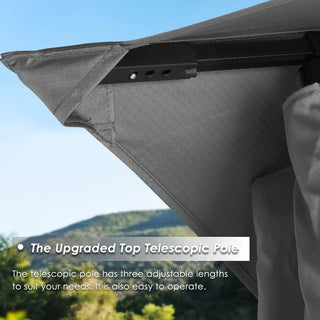 Patio Gazebo Steel Frame Outdoor Gazebo with Windows Curtains (11x11,Dark Gray)