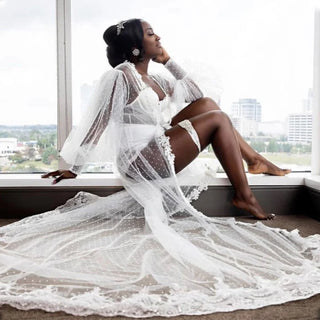 Customized Bridal Maternity Dresses Robes for Photography Sheer Robe Puffy Fluffy Tulle Maternity Dressing Gowns Women Bathrobe