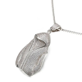 VANAXIN Fashion Hoodie Pendant Paved AAA Bling Bling CZ Silver/Gold Color Jewelry Punk Cloth Hip Hop Hoody Luxury Men Necklaces