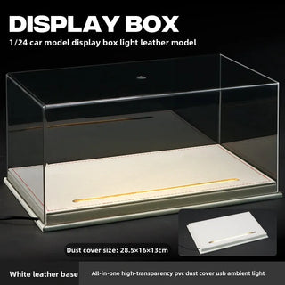 Acrylic Display Box with Light for 1:24 Alloy Car Model Simulation Car Collection Ornaments Dustproof Storage Box Home Decor