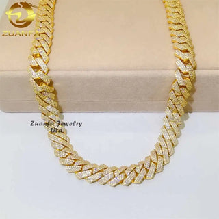 Custom Fine Jewelry Vvs Moissanite Cuban Link Chain.