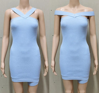 Sexy Sleeveless Off Shoulder Knitting Swimsuit Women Swimwear Tunic, Crochet Bikini Cover-ups, Summer Short Bodycon Beach Dress