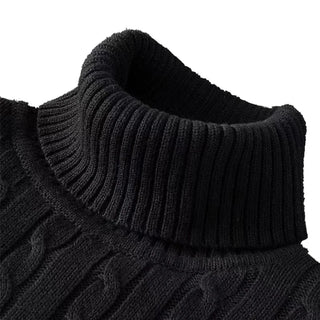 2025 New Men's High Neck Sweater Solid Color Pullover Knitted Warm Casual Turtleneck Sweatwear Woolen Mens Winter Outdoor Tops