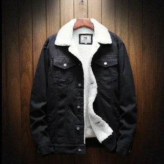 Denim Jackets Man Padding with Sheep jeans coat