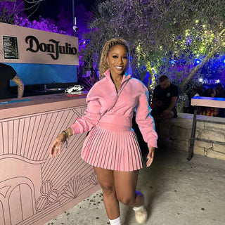 Weird Puss Elegant Simple 2 Piece Set Women 2024 Fall Trend Casual Sweatshirts+Pleateda-Line Skirt Classic Matching Streetwear